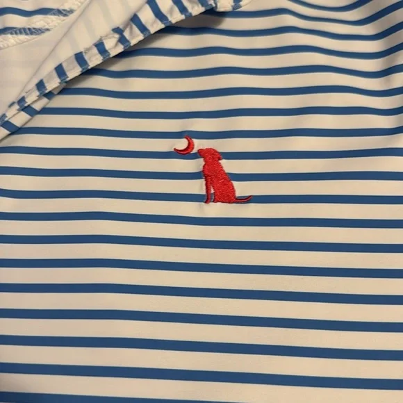 Local Boy Outfitters Blue and White Polo Shirt with Stripes - Picture 3 of 4